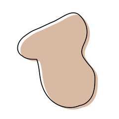 Abstract Organic Shape with Hand-Drawn Lines and Soft Pastel Colors for Decoration and Background