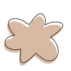 Abstract Organic Shape with Hand-Drawn Lines and Soft Pastel Colors for Decoration and Background