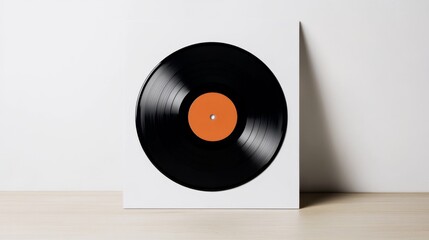 Fototapeta premium Vinyl Record on Blank Sleeve, Music , Audio