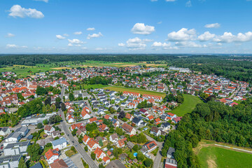 Blick über die Region Donau-Iller rund um die Kleinstadt Dietenheim im Alb-Donau-Kreis