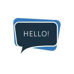 Speech bubble with hello text