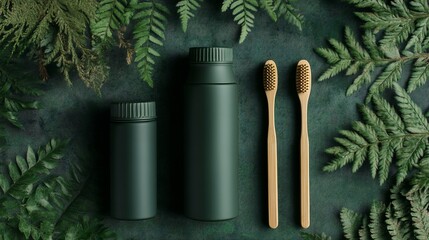 Eco-Friendly Oral Care: Bamboo Toothbrushes and Sustainable Packaging Display