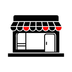 Obraz premium Small storefront icon with awning design