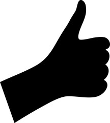 The hand shows the thumb in a black shadow