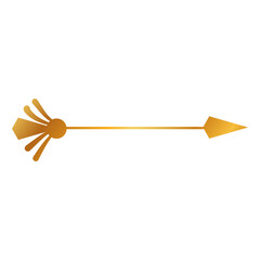 Golden ribbon with bow isolated