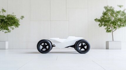 Modern, white, minimalist vehicle concept