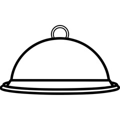 Abstract Serving Tray Vector Line Art