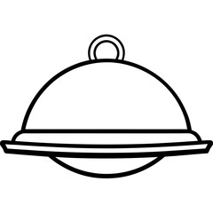 Abstract Serving Tray Vector Line Art