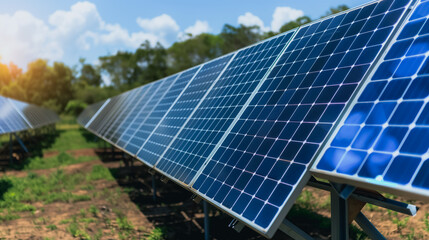 Solar Power Array: A sprawling array of solar panels basks in the sunlight, offering a glimpse into the future of renewable energy. This image evokes feelings of hope, innovation.