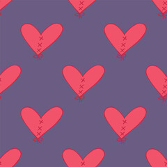 Seamless pattern with hand drawn heart doodle for decorative print, wrapping paper, greeting cards and fabric