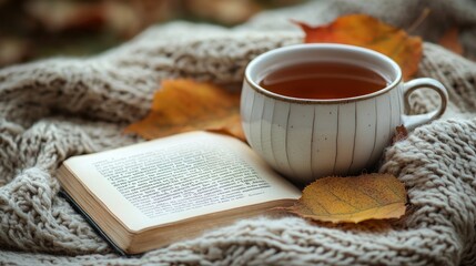 Autumnal Cozy Reading with Tea