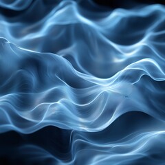 Obraz premium Abstract wave pattern in shades of light blue and deep blue creating depth.