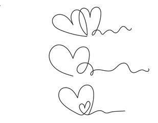 hand drawn heart on white background