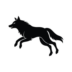 jump wolf silhouette art
