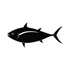tuna fish gliding silhouette art