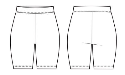 Girls short legging fashion flat sketch template