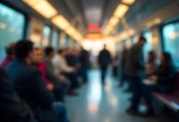 Generative AI Commuting Reflections A Blurred Subway Scene Capturing Modern City Life