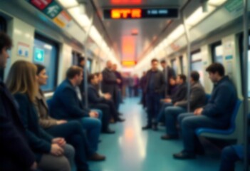 Generative AI The blur of everyday commute People traveling by train in a city