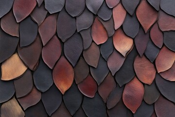 Scaly leather texture in various shades of brown, dark, and gray
