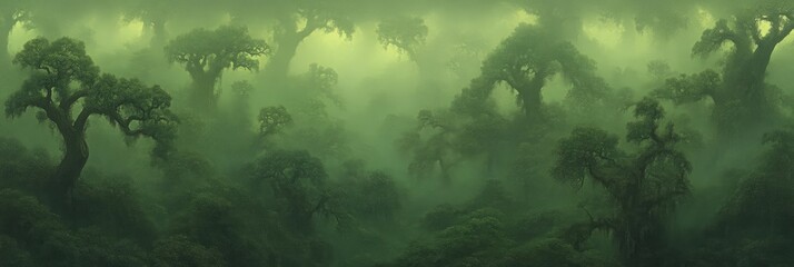 Enchanting, Misty Forest Landscape