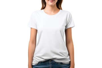 Obraz premium T-shirt white white background midsection.