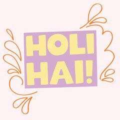 holi typography design with pastel colors and splash elements representing joyful festival celebration in minimalist style