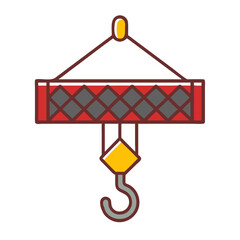 Hoist Icon with red and gray color design