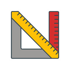 Fototapeta premium Rafter Square Icon in colorful design for carpentry and construction