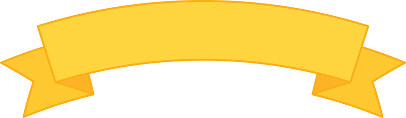  Yellow Ribbon Banner - Flat Design Illustration	