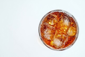 Refreshing Cola with Ice in a Glass