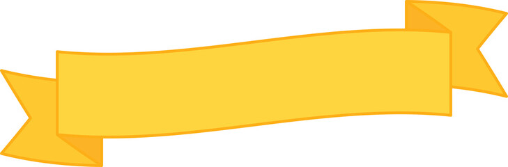  Yellow Ribbon Banner - Flat Design Illustration	
