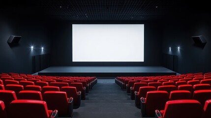 Obraz premium Empty Movie Theater: Awaiting the Show