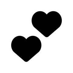 ハートマーク二つのアイコンイラスト