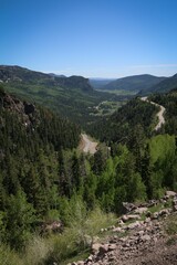 Fototapeta premium Winding Road Through Green Mountains