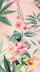 Wallpaper flower bushes graphics hibiscus blossom.