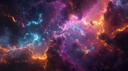 Fototapeta premium Colorful, swirling nebulae in deep space
