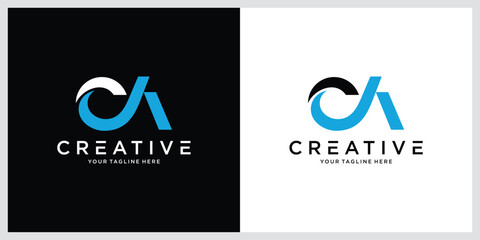 CA or AC  initial letter logo design monogram