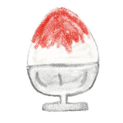 Shaved ice dessert drawing illustration