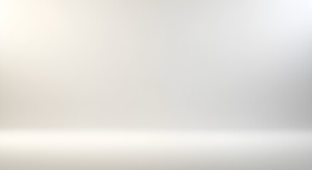 White empty studio background with soft gradient lighting. Minimalist backdrop for product photography, commercial shoot, or artistic composition. Clean space for design