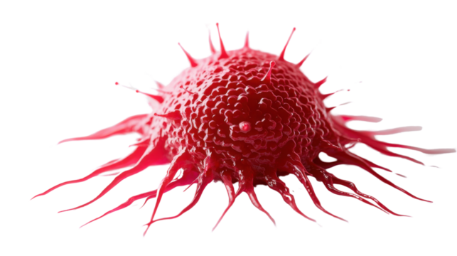 Cancerous cell isolated on white background 