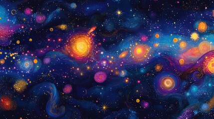 Fototapeta premium Colorful swirling galaxy space nebula background