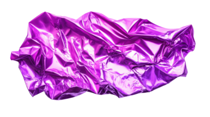 crumpled purple paper isolated on white background 