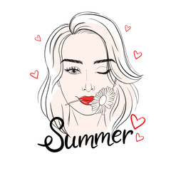 Beautiful young woman sketch. Fashionable lady drawing. Portrait of a stylish woman. A sketch.