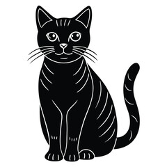 Set of black cats looking out of the corner. Collection of cat faces that spy on you. Playing pets. Tattoo, Cats, his vector illustration features an adorable black and white cat captured in a playful