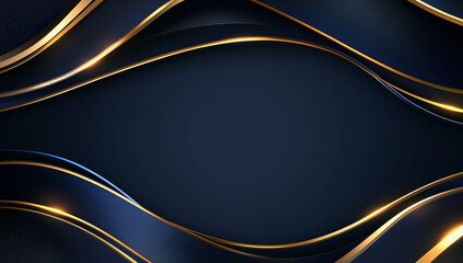 A blue abstract background with elegant flowing lines and glowing curves, creating a futuristic and visually appealing digital design.