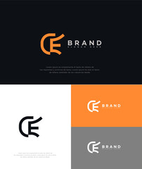 Modern Minimalist CE Monogram Logo Design Brand Identity Variations