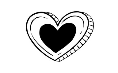 Heart symbol, hand drawn love icon