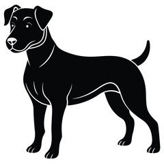 vector, isolated black silhouette of a dog, collection, Dog silhouettes, Vector black and white illustration of a sitting dog isolated on a white background, Dog Breeds silhouette set.