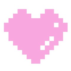 カラフルなハートマークのドット絵