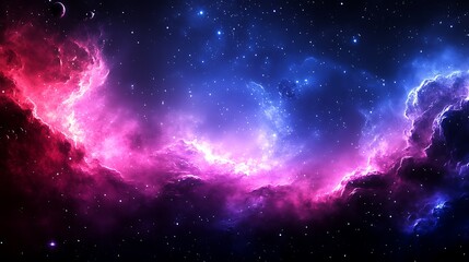 Fototapeta premium A beautiful depiction of celestial nebulas and vast cosmos above